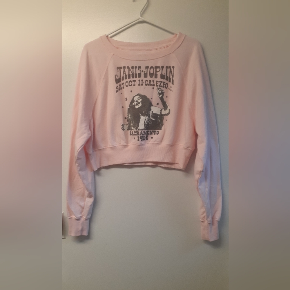 Janis Joplin Pink Graphic Women's Top - size small